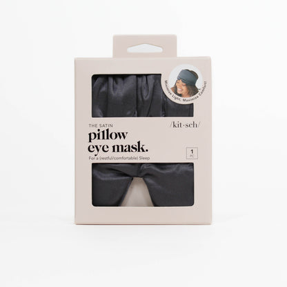 Black satin pillow eye mask- minimize light, maximize comfort