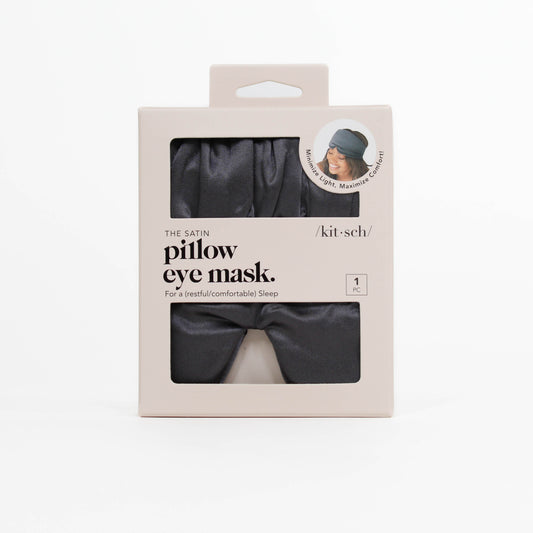 Black satin pillow eye mask- minimize light, maximize comfort