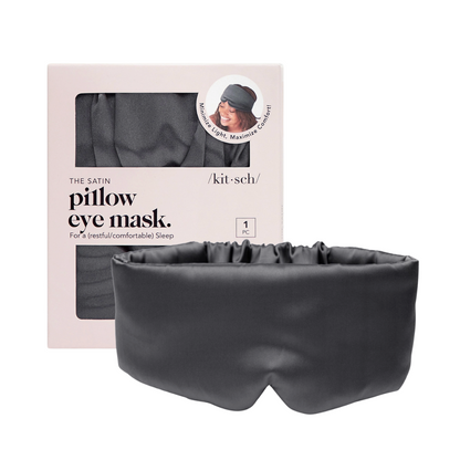 Black satin pillow eye mask- minimize light, maximize comfort