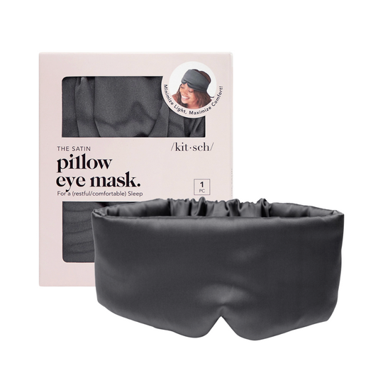 Black satin pillow eye mask- minimize light, maximize comfort