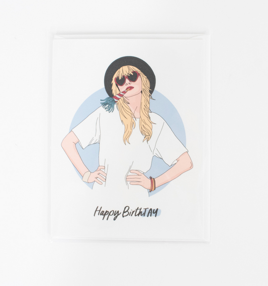 Happy BirthTAY Birthday Card White Background