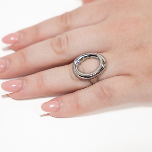 halo ring in silver