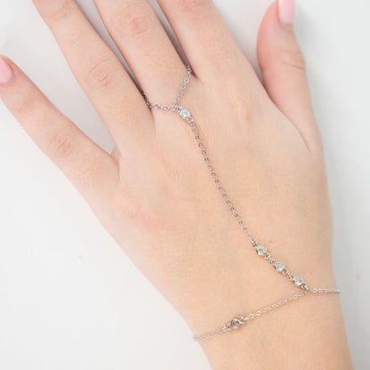 Radiant Silver Hand Chain