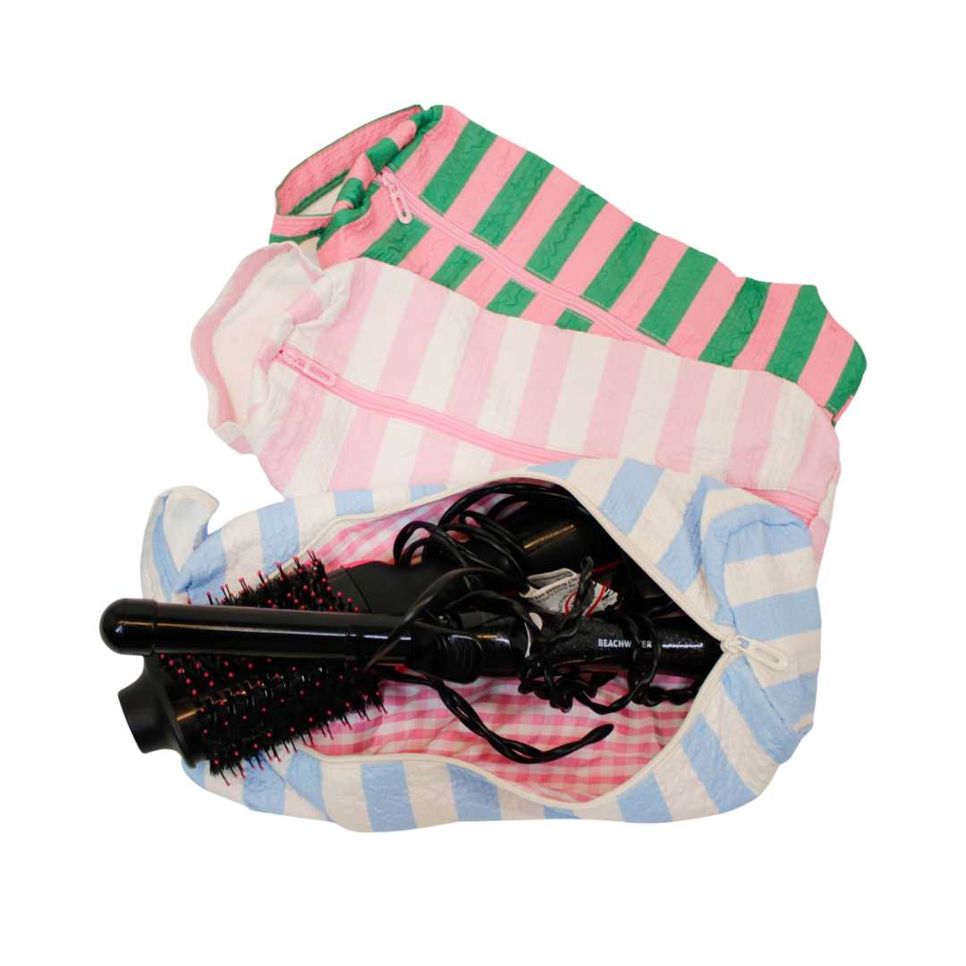 Striped Hair Tool Pouch