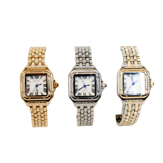 Sutton Luxe Watch gold silver mixed metal on white background