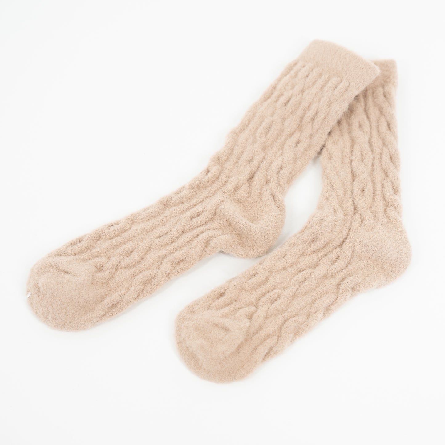 Tan knit socks