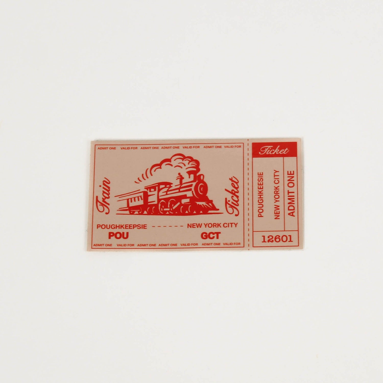 Vintage-style train ticket design 