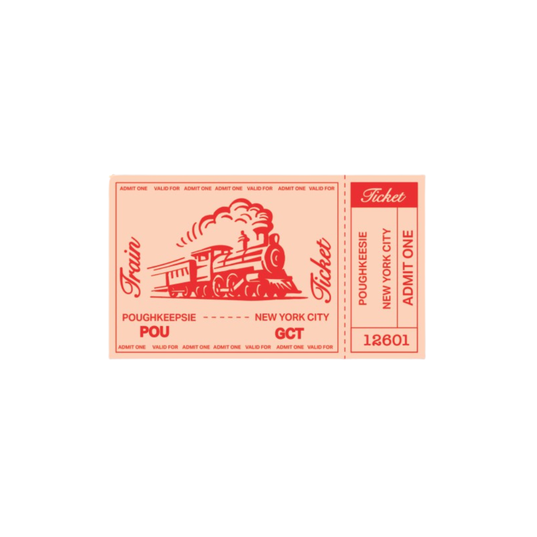 Vintage style Poughkeepsie train ticket 