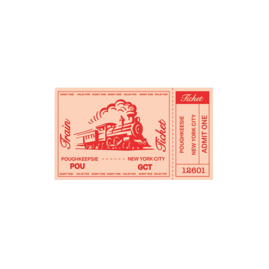 Vintage style Poughkeepsie train ticket 