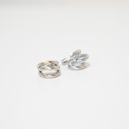 Silver Triple Hoop Earring