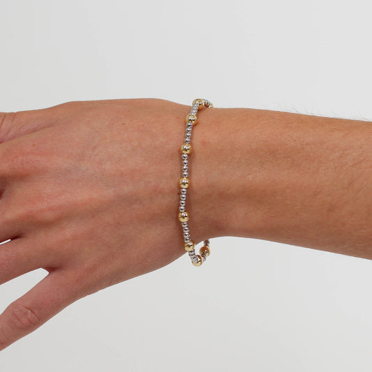 two tone beaded bracelet