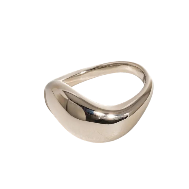 Wavy Band Ring on white background