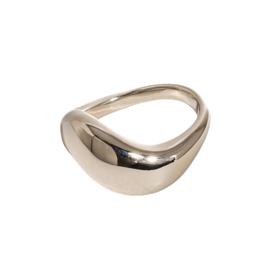Wavy Band Ring on white background