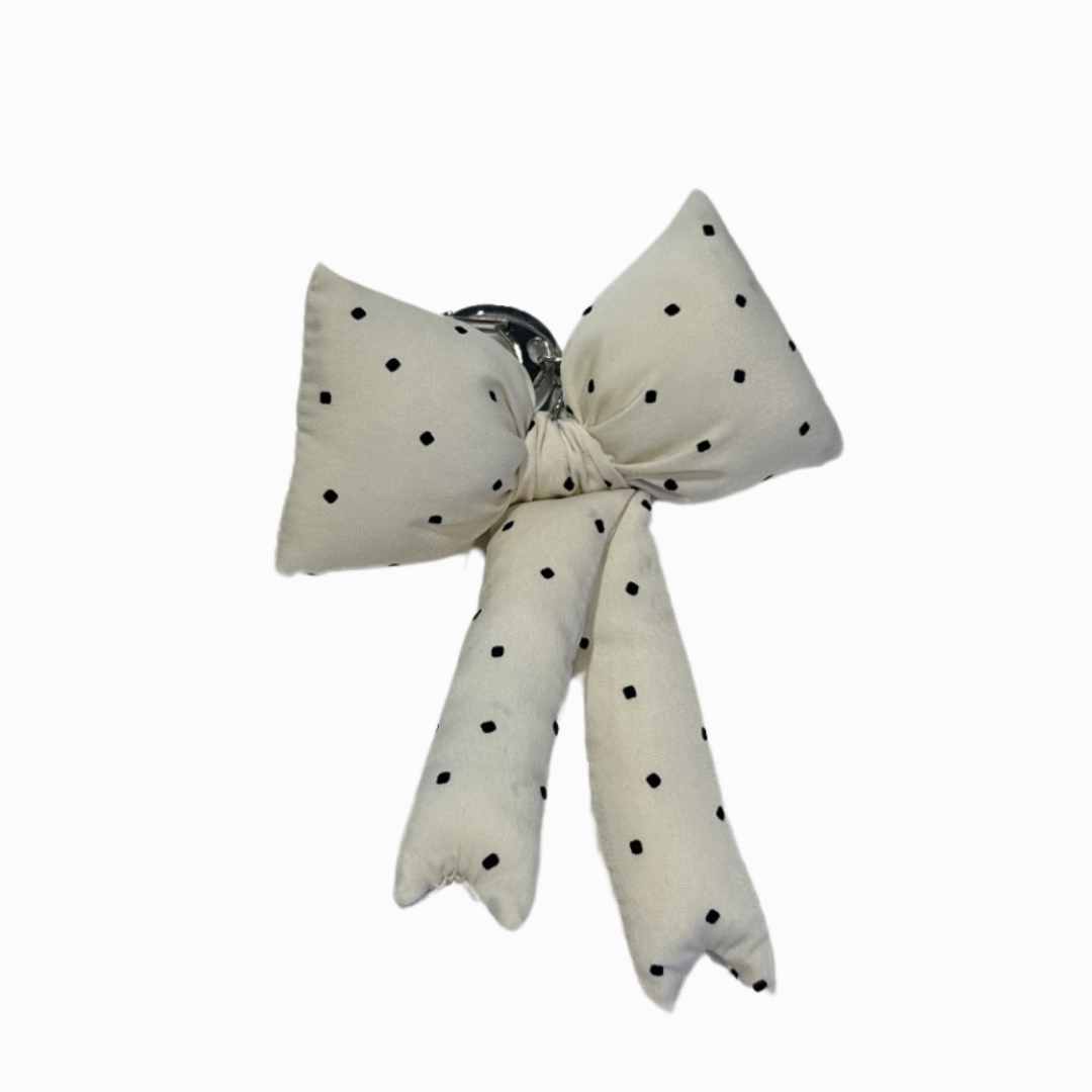 Polka Dot Padded Ribbon Keychain