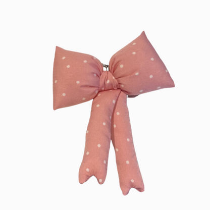 Polka Dot Padded Ribbon Keychain