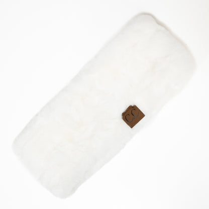 White Faux Fur Headwrap