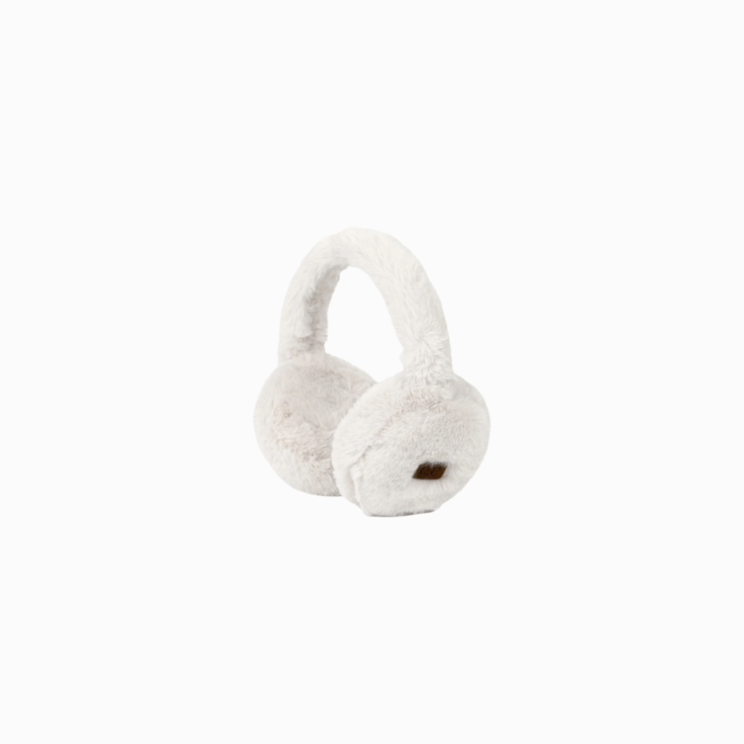 White faux fur earmuffs