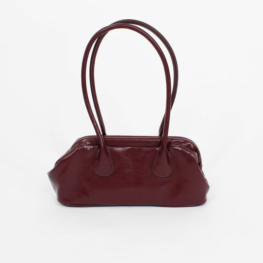 Wine Vegan Leather Shoulder Bag