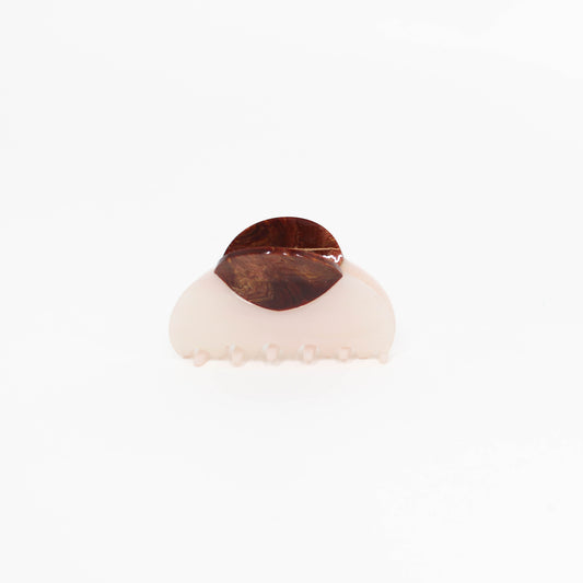 Wood Print Hair Clip Beige