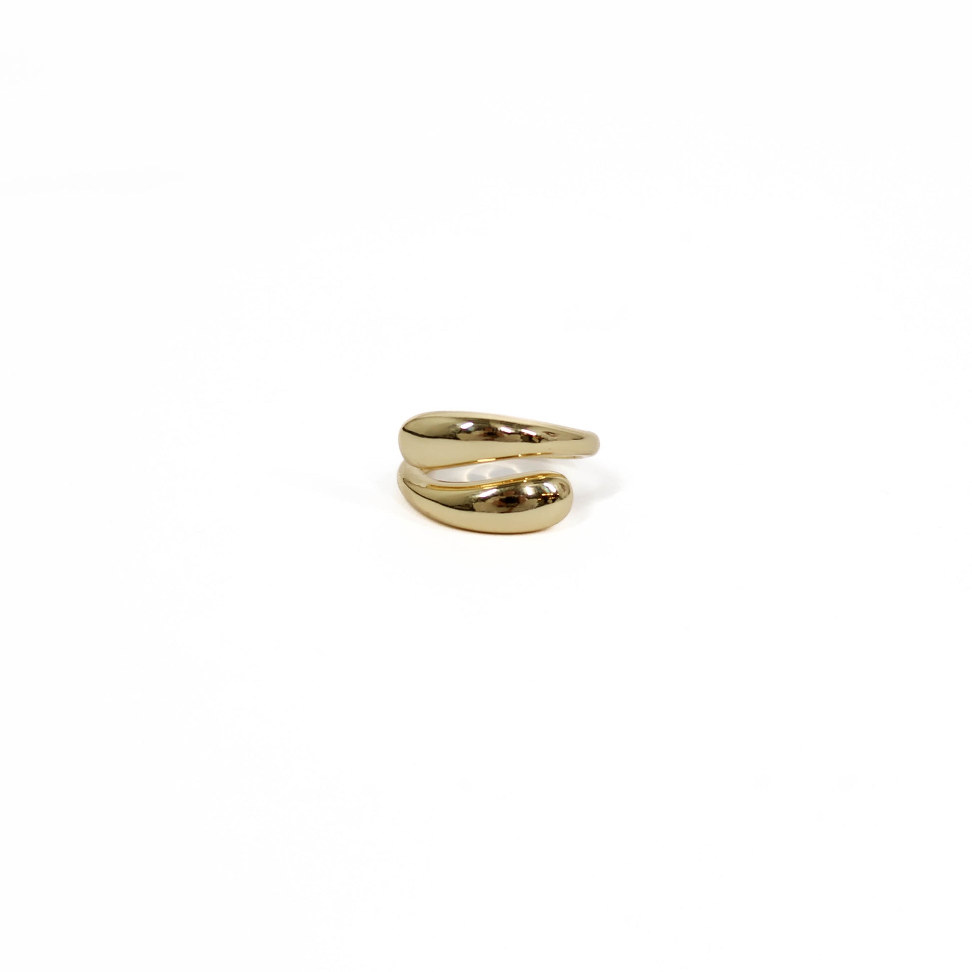 Gold wrap ring on a white background