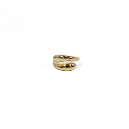 Gold wrap ring on a white background