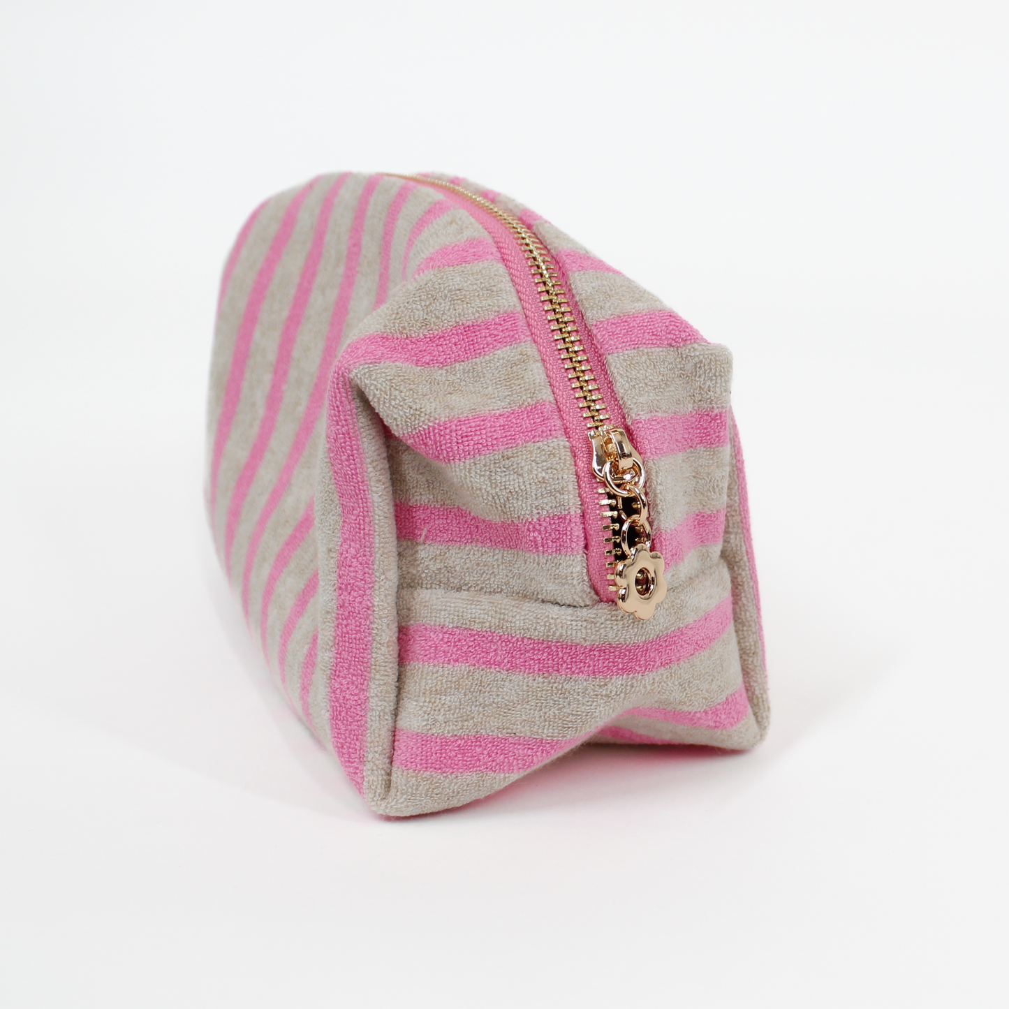 Zipper of Terry Cloth Striped Cosmetic Case