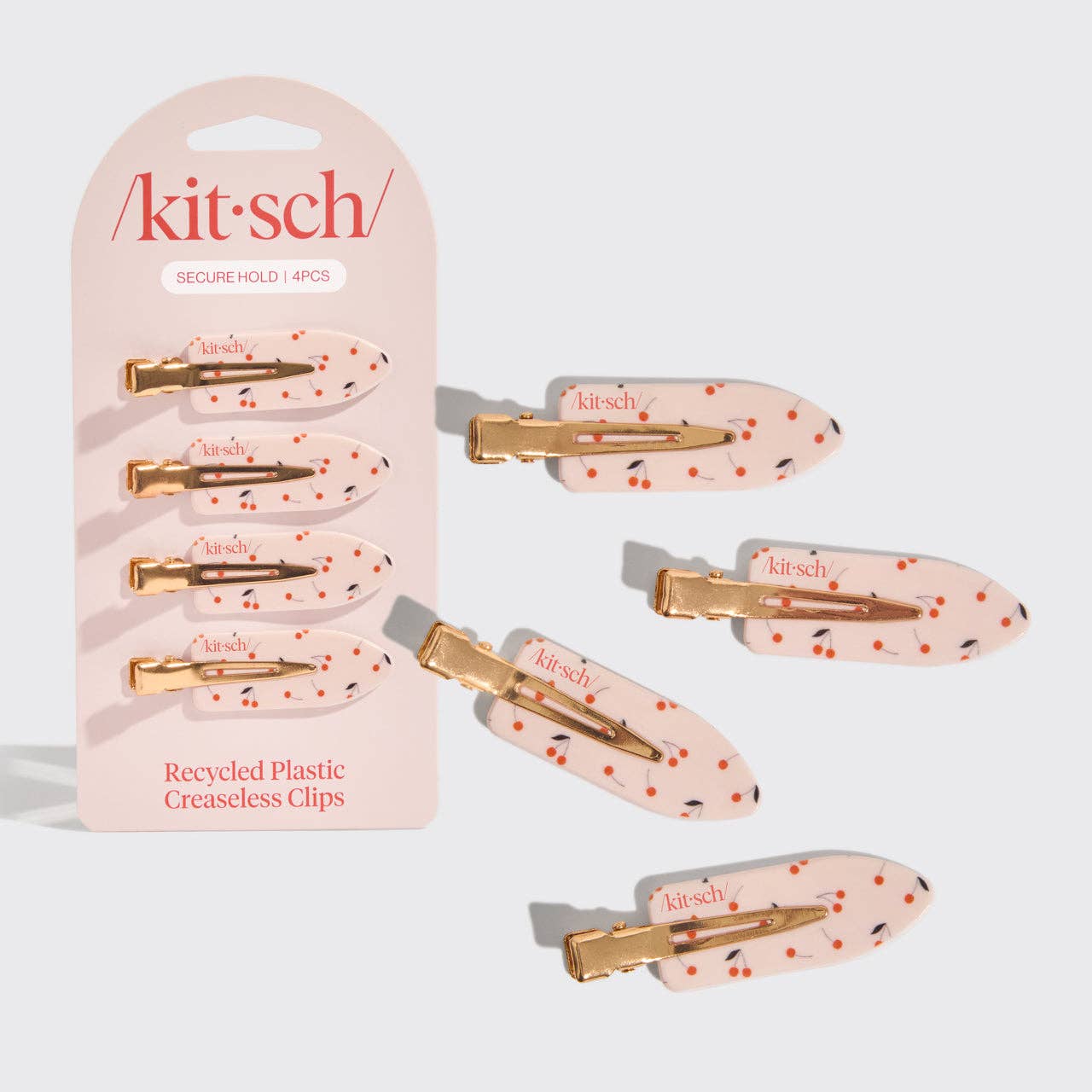 Cherry No-Crease Hair Clips