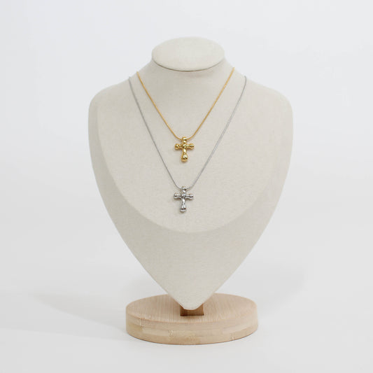 gold and silver cross necklace