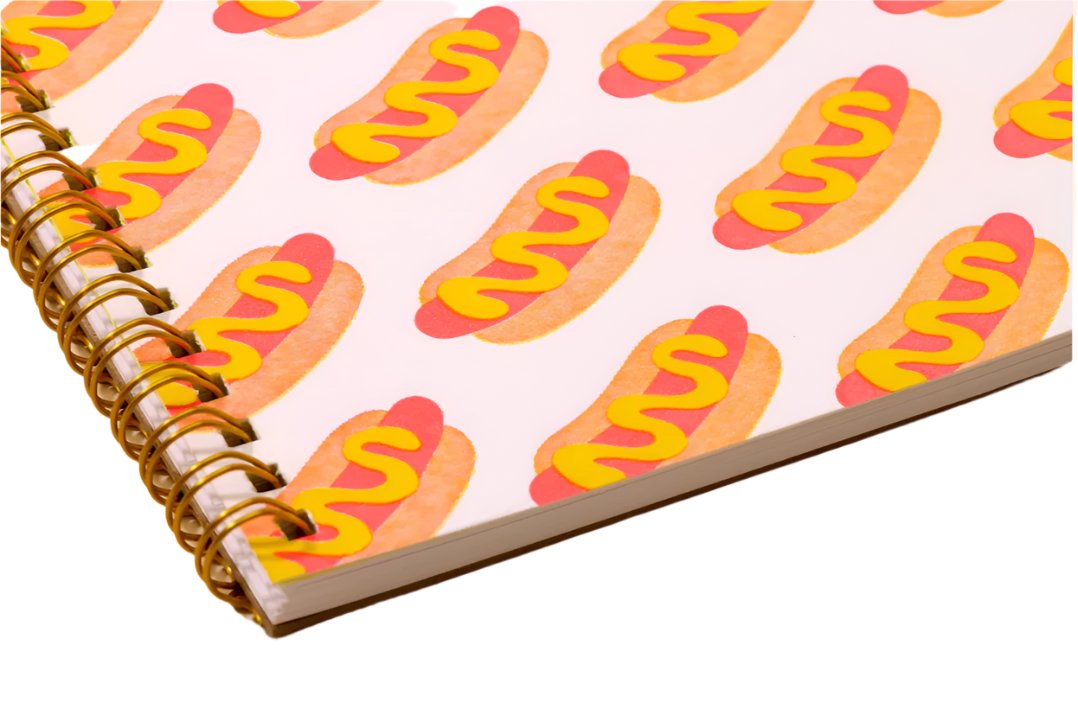 hot dog spiral notebook