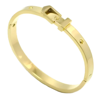 gold buckle bangle bracelet