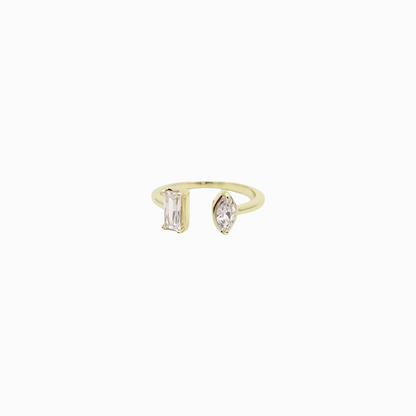 gold diamond two stone rings