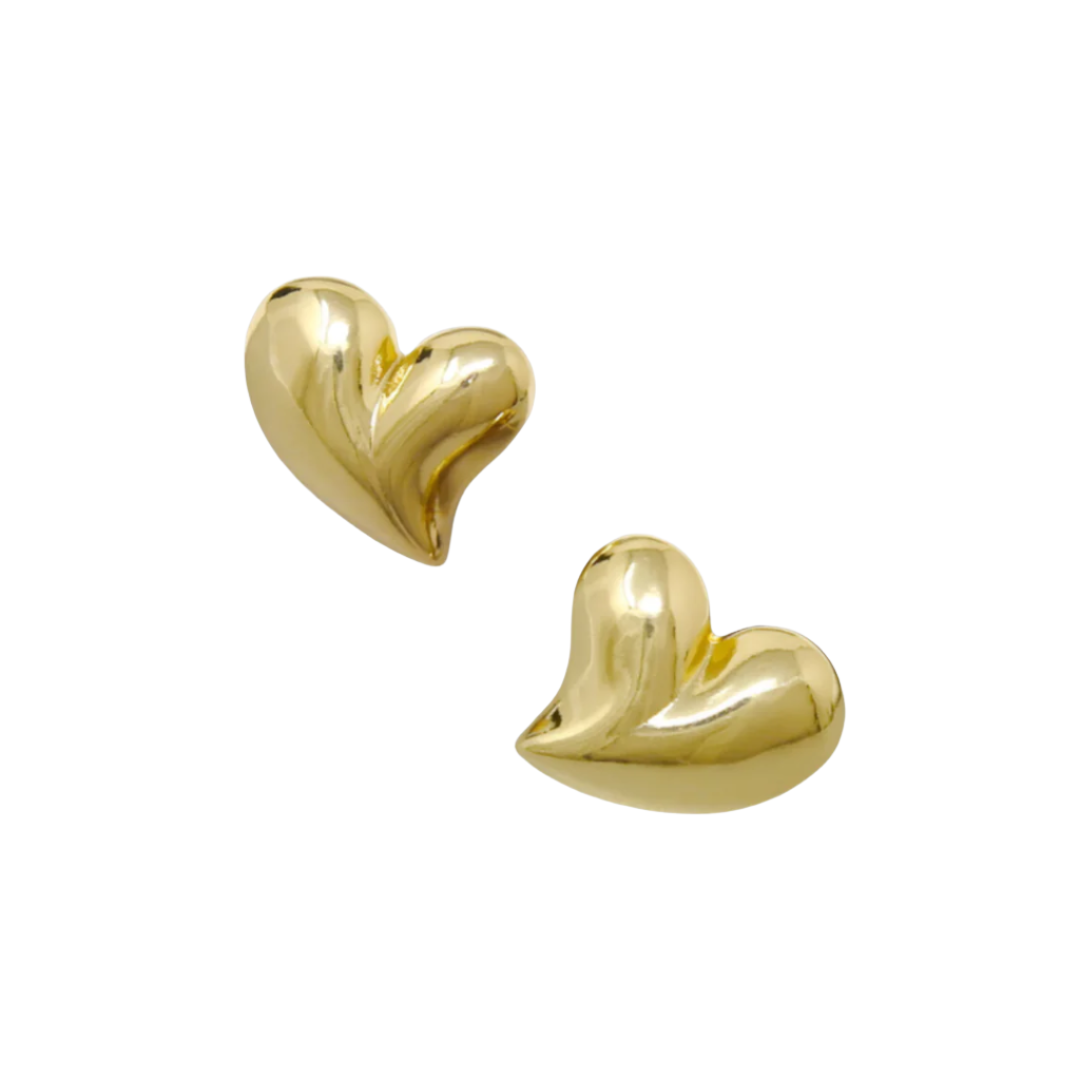 gold heart earrings