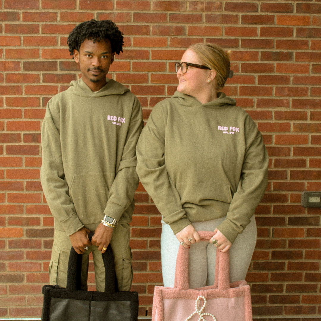 Red and green hoodie on sale