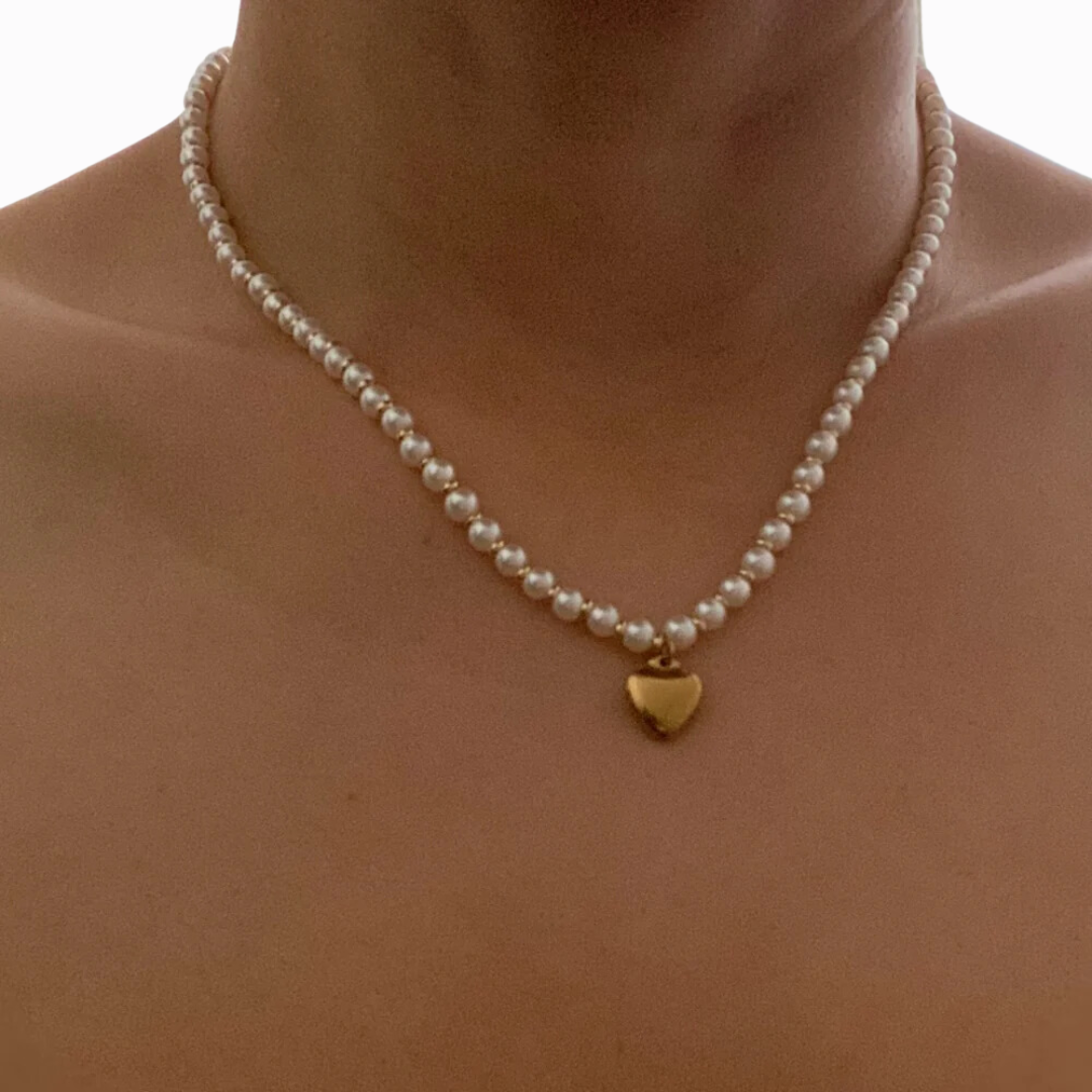 pearl heart necklace