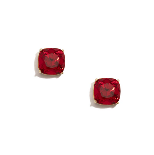 red crystal stud earrings