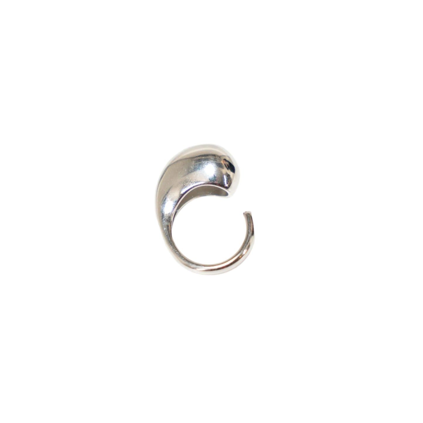 silver chunky comma ring