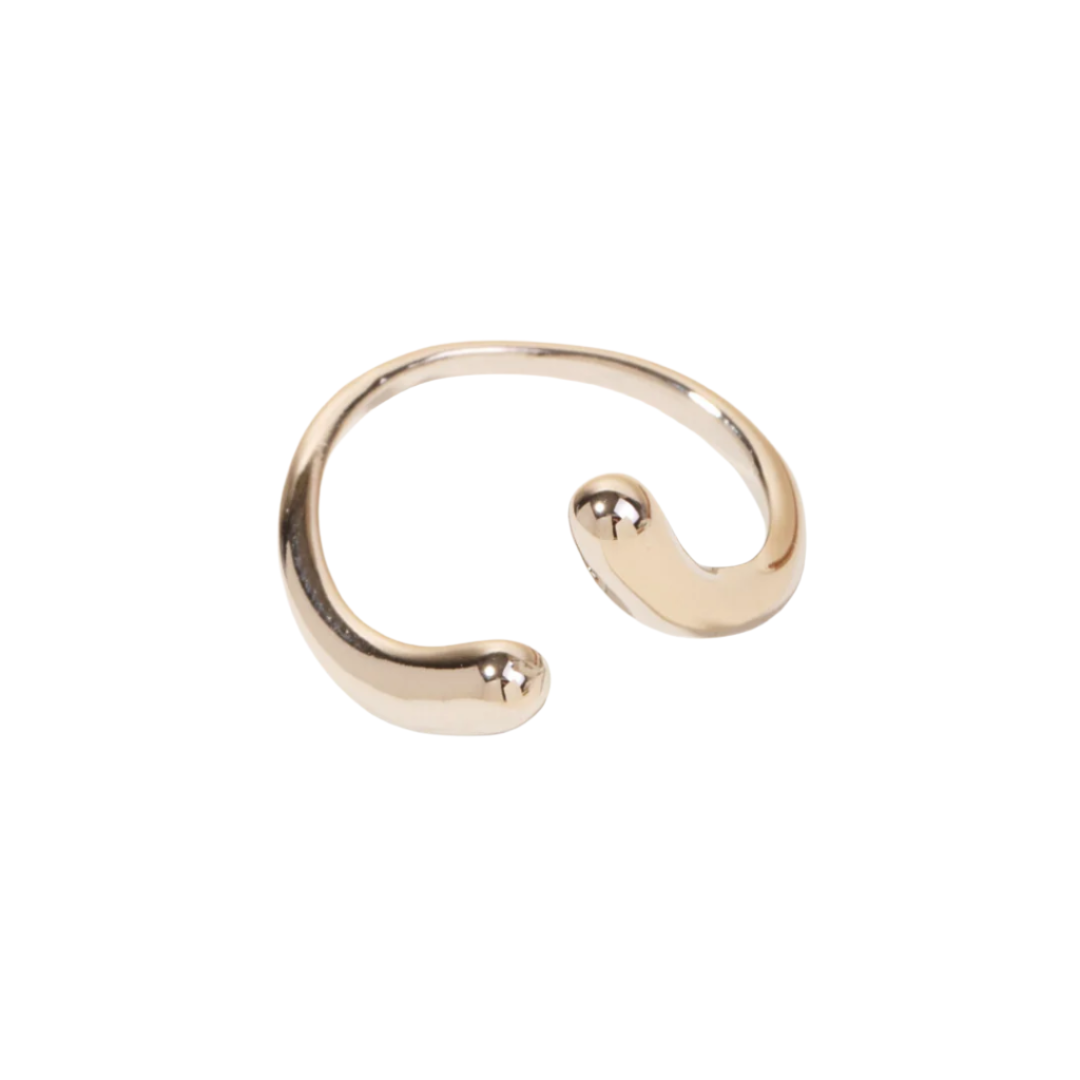 silver open band ring