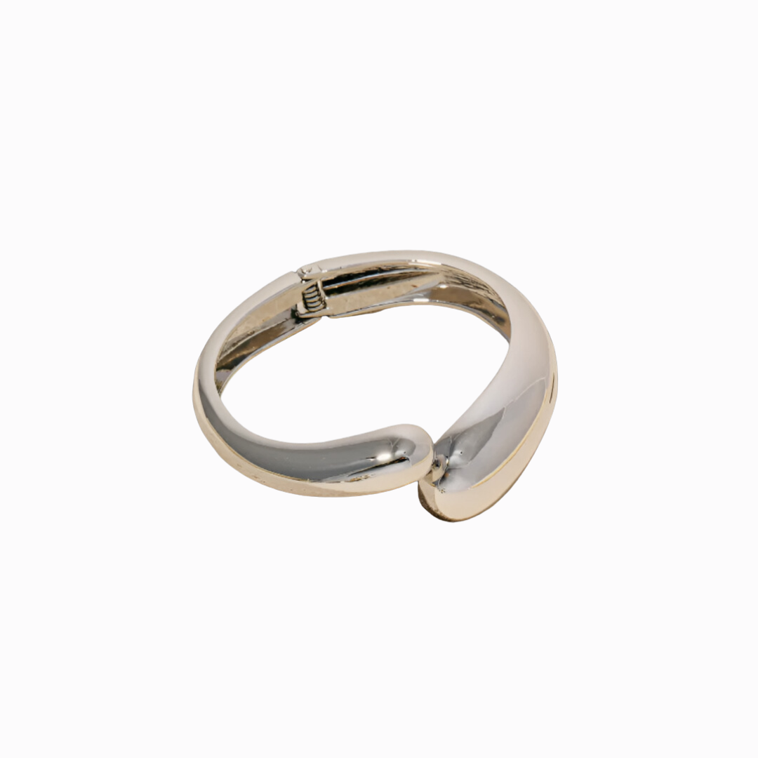 silver wrap hinge bangle bracelet