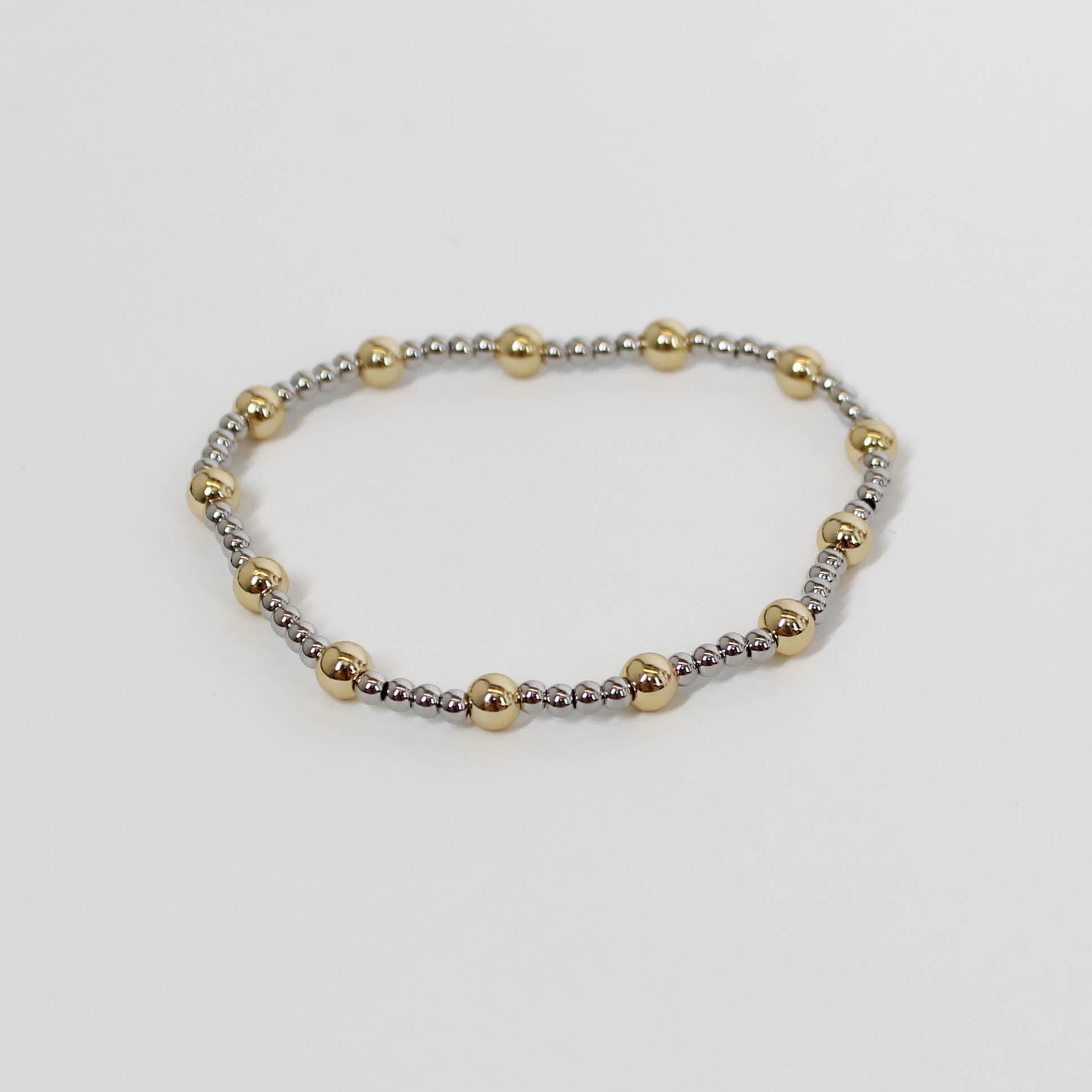 two tone beaded bracelet