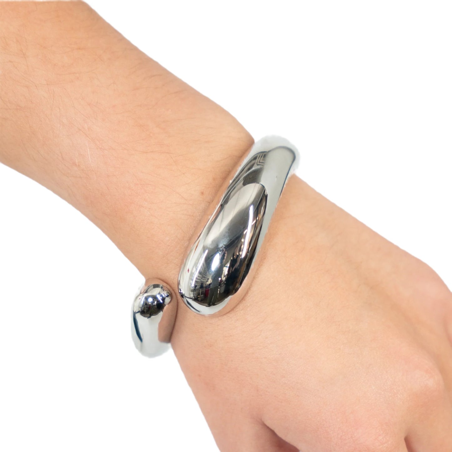 silver wrap hinge bangle bracelet