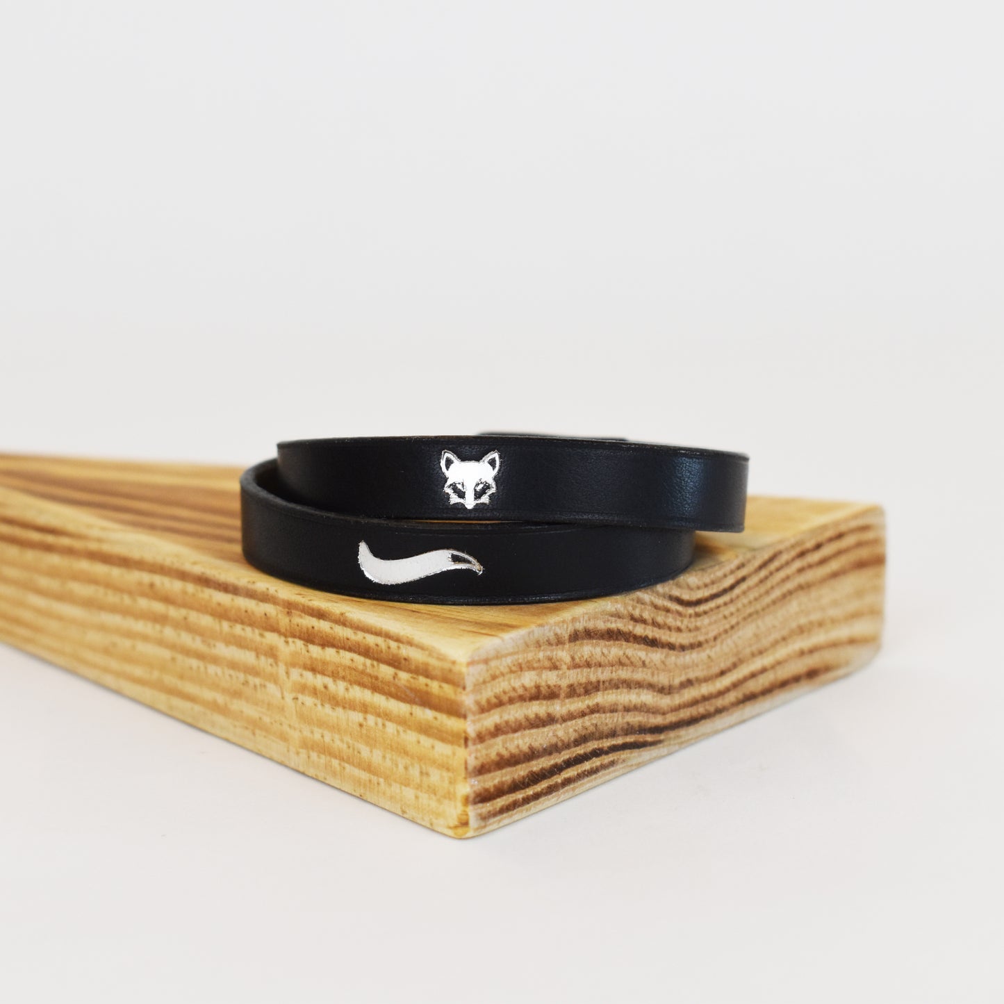 image of Black Leather Wrap Bracelet
